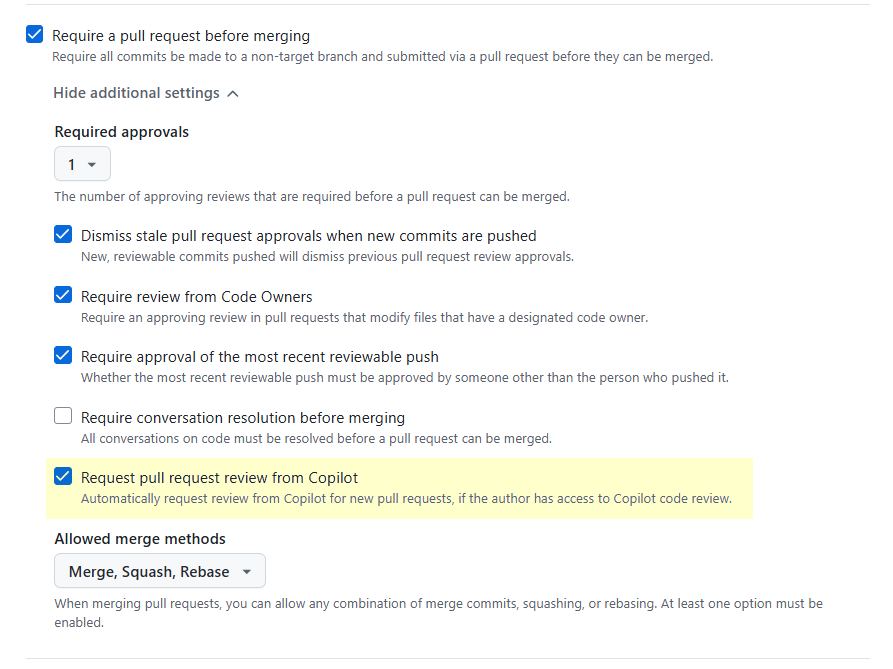 Copilot Bot Settings
